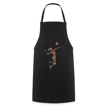 Volleyball Design for girls and women - Cooking Apron - black - Front - AI Model Male 185 dark (185cm)