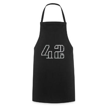 42 with mouse, gift, nerd, computer freaks - Cooking Apron - black - Front - AI Model Male 185 dark (185cm)