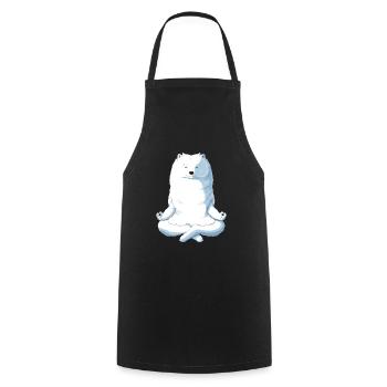 Yoga Samojede chien - Tablier de cuisine - noir - Devant - AI Model Male 185 dark (185cm)
