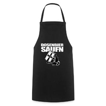 Dosenbier Saufen - Kochschürze - Schwarz - Vorne - AI Model Male 185 dark (185cm)