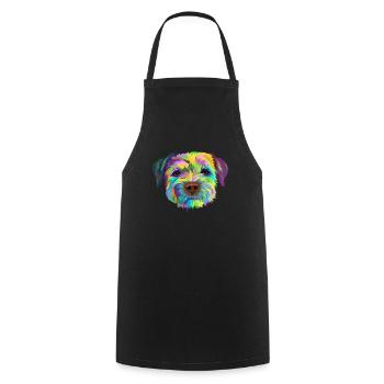 Border Terrier Dog - Cooking Apron - black - Front - AI Model Male 185 dark (185cm)