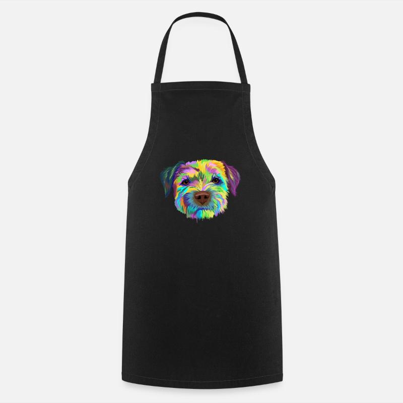 Border Terrier Dog - Cooking Apron - black