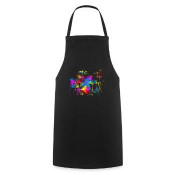 Drums - Cooking Apron - black - Front - AI Model Male 185 dark (185cm)