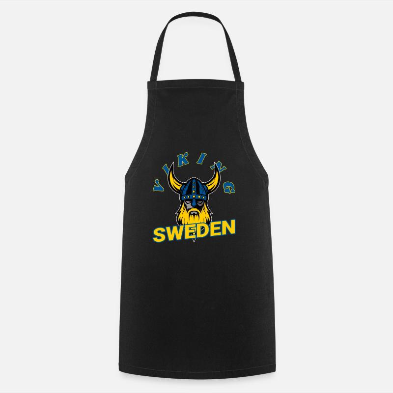Sweden, Vikings - Cooking Apron - black