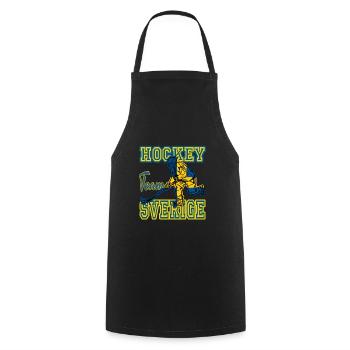 Sweden, ice hockey - Cooking Apron - black - Front - AI Model Male 185 dark (185cm)