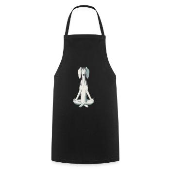 Dog Saluki dog meditate - Cooking Apron - black - Front - AI Model Male 185 dark (185cm)