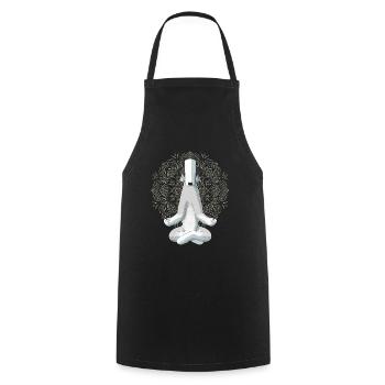 Bedlington Terrier Dog meditate - Cooking Apron - black - Front - AI Model Male 185 dark (185cm)