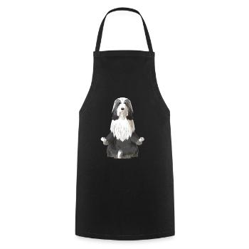 Bearded Collie chien méditation - Tablier de cuisine - noir - Devant - AI Model Male 185 dark (185cm)