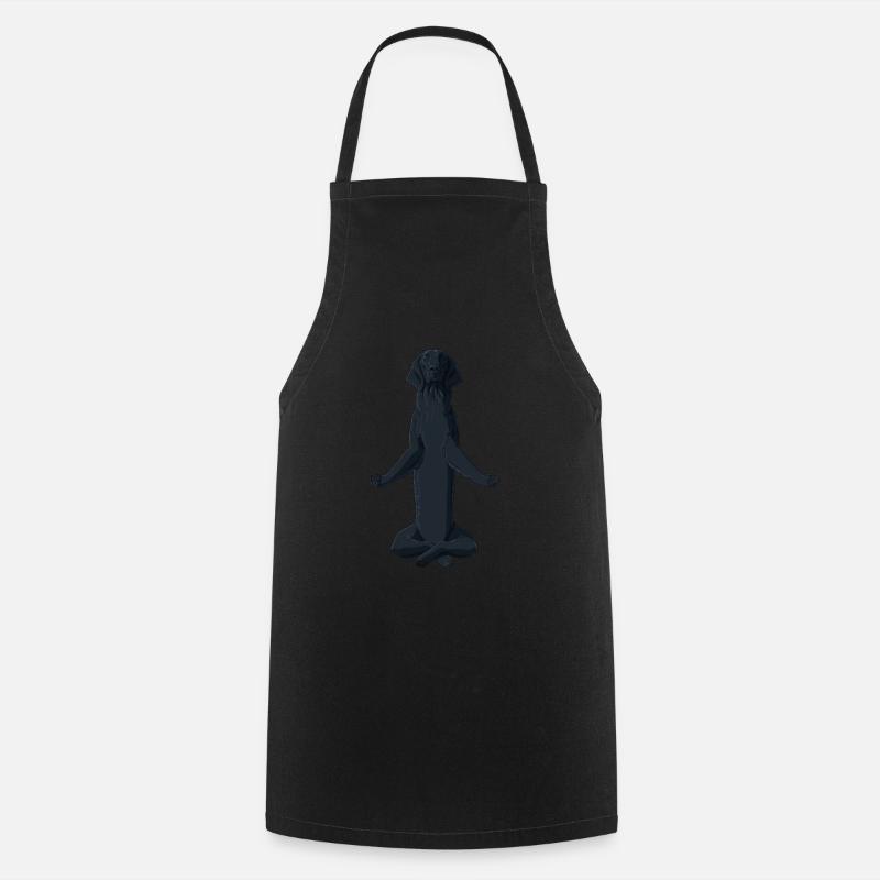 Chien méditant Flat Coated Retriever - Tablier de cuisine - noir