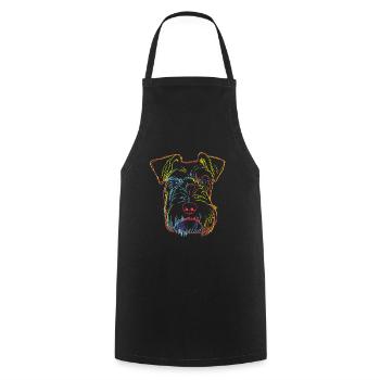 Bunte Schnauzer Hund - Kochschürze - Schwarz - Vorne - AI Model Male 185 dark (185cm)
