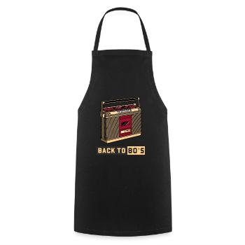Musique des années 80 et 80 - Tablier de cuisine - noir - Devant - AI Model Male 185 dark (185cm)