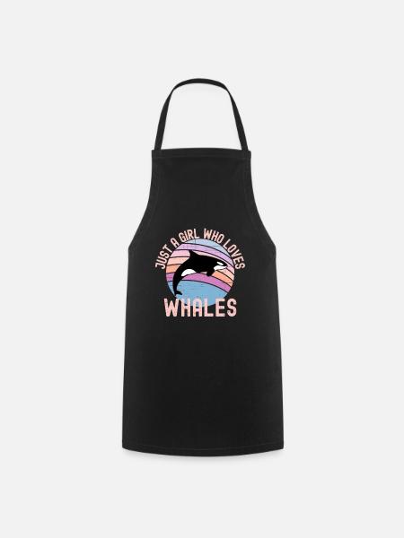 Juste une fille qui aime les baleines Orques - Tablier de cuisine - noir