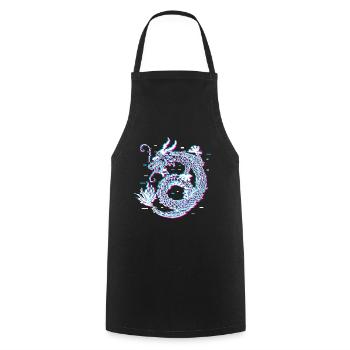 Japanese Dragon Vaporwave Aesthetic cadeau - Tablier de cuisine - noir - Devant - AI Model Male 185 dark (185cm)