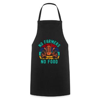 Pas d’agriculteurs pas de tracteur alimentaire - Tablier de cuisine - noir - Devant - AI Model Male 185 dark (185cm)