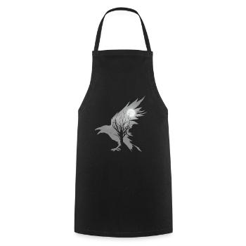 Black Raven Occult Crow Aesthetic - Cooking Apron - black - Front - AI Model Male 185 dark (185cm)