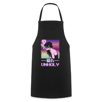 Unholy Aesthetic Anime Girl Smoking Gift - Cooking Apron - black - Front - AI Model Male 185 dark (185cm)