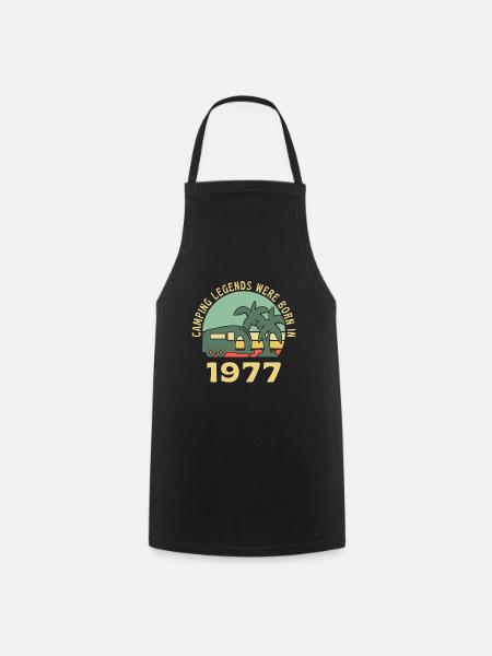 Campinglegenden Geboren 1977 Caravan - Kochschürze - Schwarz