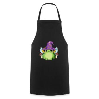 Cottagecore Aesthetic Cute Kawaii Frosch-Zauberer - Kochschürze - Schwarz - Vorne - AI Model Male 185 dark (185cm)