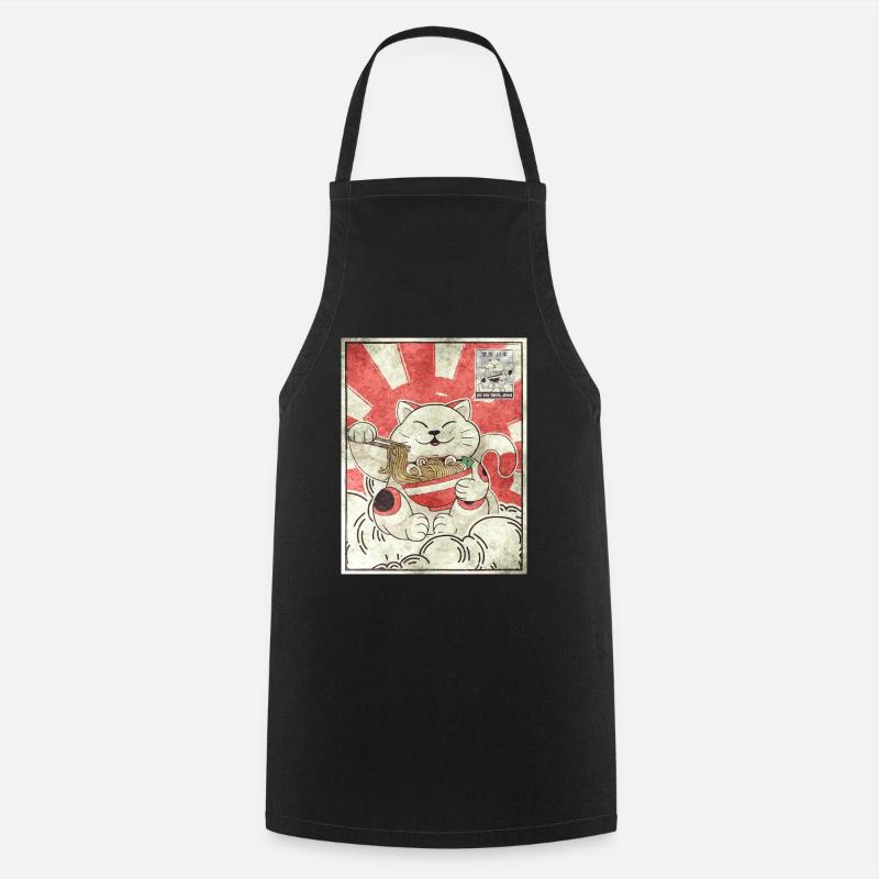 Maneki Neko Ramen Stempel Japanisch Ästhetisches G - Kochschürze - Schwarz