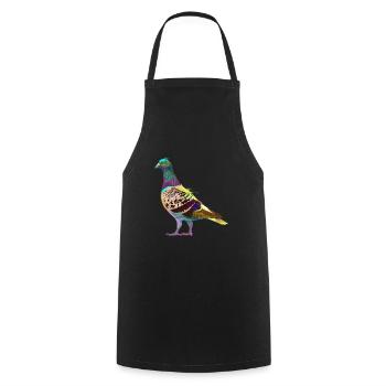 Colorful Splash Bird Pigeon - Cooking Apron - black - Front - AI Model Male 185 dark (185cm)