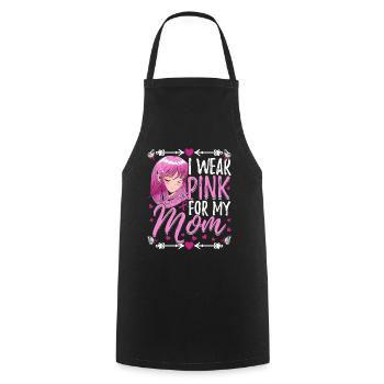 Cancer du sein Je porte du rose pour ma mère Anime G - Tablier de cuisine - noir - Devant - AI Model Male 185 dark (185cm)