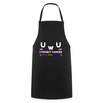Cancer de la vessie J’ai combattu le cancer UwU-Gesche - Tablier de cuisine - noir - Devant - AI Model Male 185 dark (185cm)