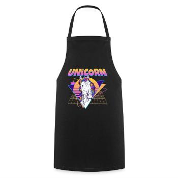 Unicorn Vaporwave Aesthetic Retro - Cooking Apron - black - Front - AI Model Male 185 dark (185cm)