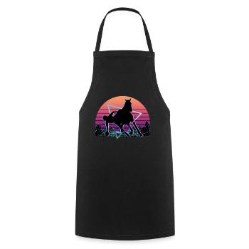 Horseball Vaporwave Aesthetic Retro - Cooking Apron - black - Front - AI Model Male 185 dark (185cm)