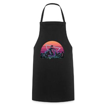 Go Kart Racing Vaporwave Aesthetic Retro - Cooking Apron - black - Front - AI Model Male 185 dark (185cm)