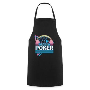 Cadeau Rétro Poker - Tablier de cuisine - noir - Devant - AI Model Male 185 dark (185cm)