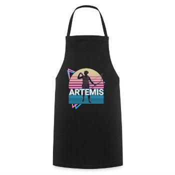 Artemis Greek Goddess of Hunting and the Moon - Cooking Apron - black - Front - AI Model Male 185 dark (185cm)