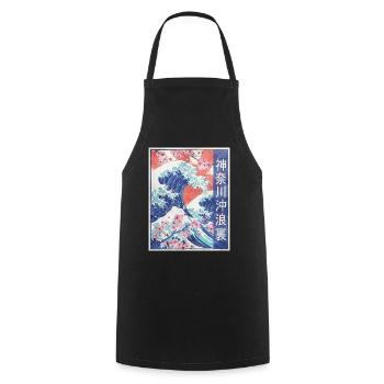 Große Welle vor Kanagawa Retro-Geschenk - Kochschürze - Schwarz - Vorne - AI Model Male 185 dark (185cm)