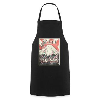 Mt Fuji Fujiyama Fuji San Japanese Aesthetic - Cooking Apron - black - Front - AI Model Male 185 dark (185cm)