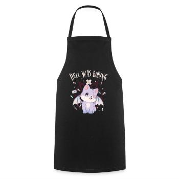 Kawaii Cat Pentagram Hell Was Boring Gesch - Cooking Apron - black - Front - AI Model Male 185 dark (185cm)