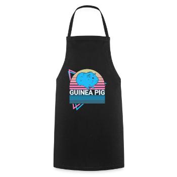 Cochon d’Inde Rétro - Tablier de cuisine - noir - Devant - AI Model Male 185 dark (185cm)