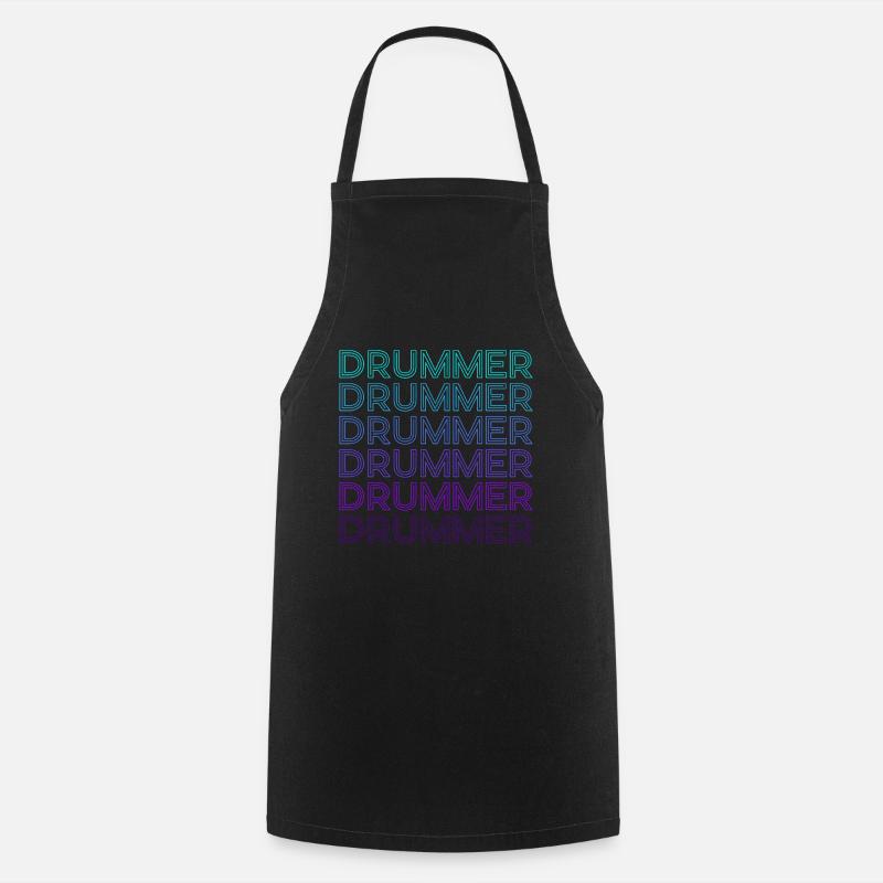 Batteur Drums Retro - Tablier de cuisine - noir