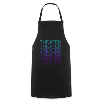 Theatre Drama Comedy Mask Theatre Retro - Cooking Apron - black - Front - AI Model Male 185 dark (185cm)