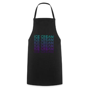 Sac de crème glacée Retro - Tablier de cuisine - noir - Devant - AI Model Male 185 dark (185cm)