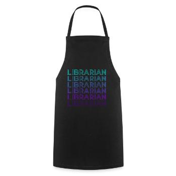 Librarian Retro - Cooking Apron - black - Front - AI Model Male 185 dark (185cm)