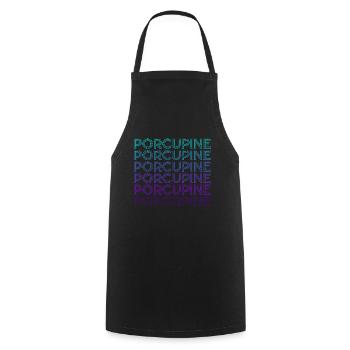 Porc-épic Rétro - Tablier de cuisine - noir - Devant - AI Model Male 185 dark (185cm)