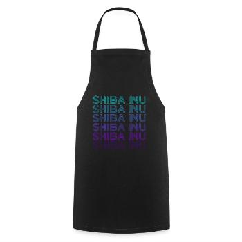 Shiba Inu Retro - Cooking Apron - black - Front - AI Model Male 185 dark (185cm)