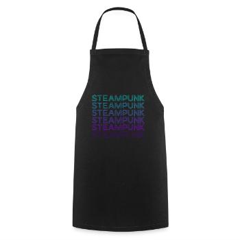 Steampunk Retro - Cooking Apron - black - Front - AI Model Male 185 dark (185cm)