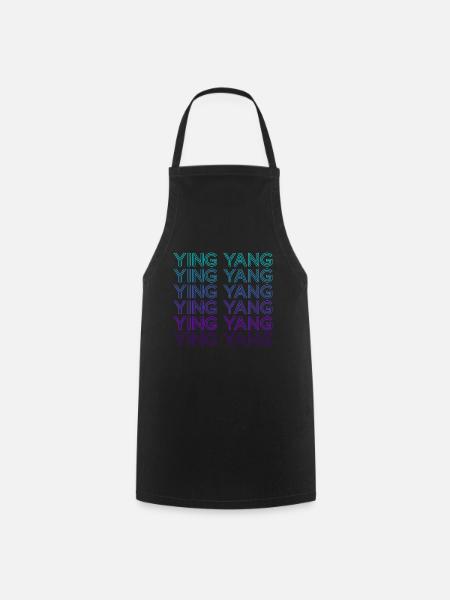 Ying Yang Yin Yang Rétro - Tablier de cuisine - noir