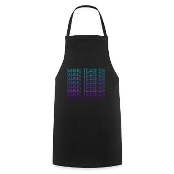 Professeur de musique Rétro - Tablier de cuisine - noir - Devant - AI Model Male 185 dark (185cm)