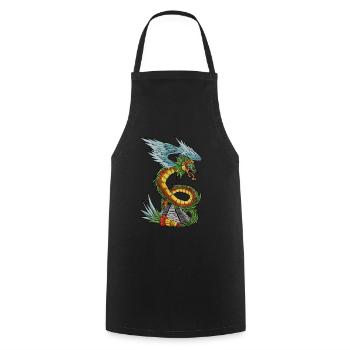 Quetzalcoatl Ancient Aztec Serpent Mayan Tempe - Cooking Apron - black - Front - AI Model Male 185 dark (185cm)