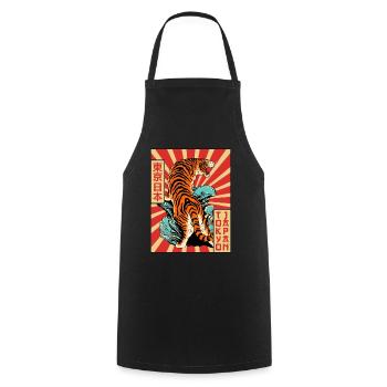 Tiger Tokyo Japon Esthétique Japonaise Affiche Gesch - Tablier de cuisine - noir - Devant - AI Model Male 185 dark (185cm)