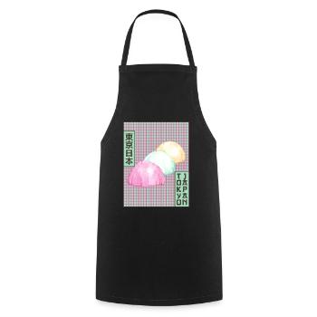 Mochi Tokyo Japan Japanese Aesthetics Poster Gesch - Cooking Apron - black - Front - AI Model Male 185 dark (185cm)