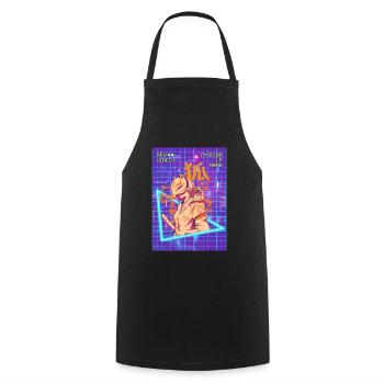 Samurai Anime Girl Kitsune Mask Vaporwave Geschen - Cooking Apron - black - Front - AI Model Male 185 dark (185cm)