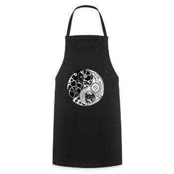 Cyborg Ying Yang Cyber Punk Yin Yang Cyber Geschen - Kochschürze - Schwarz - Vorne - AI Model Male 185 dark (185cm)