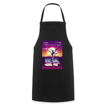 Karate Martial Arts Vaporwave Aesthetic VCR Gift - Cooking Apron - black - Front - AI Model Male 185 dark (185cm)